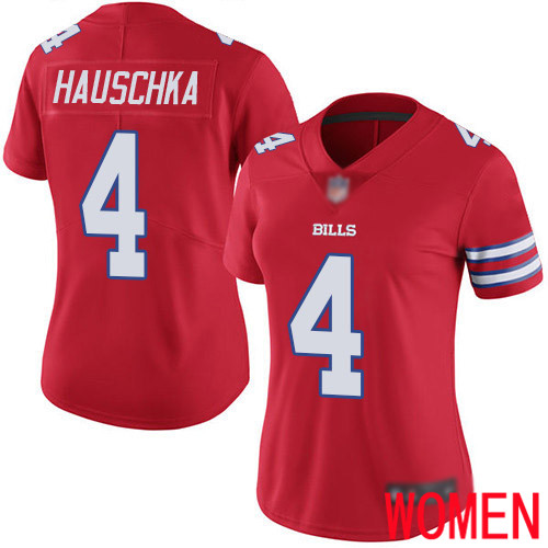 Women Buffalo Bills #4 Stephen Hauschka Limited Red Rush Vapor Untouchable NFL Jersey